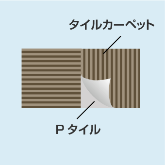 「Pタイルの上にタイルカーペットを引いている」場合